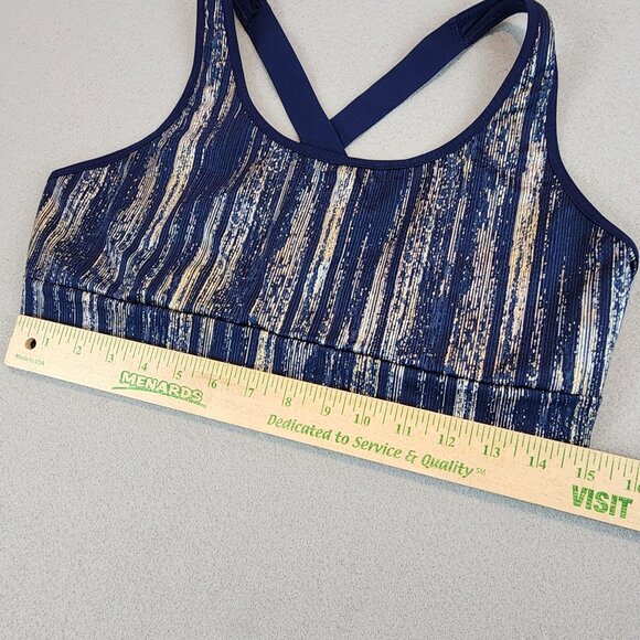 Victoria's Secret Sport Navy Metallic Criss Cross Strappy Back Sports Bra sz XL - Picture 11 of 13
